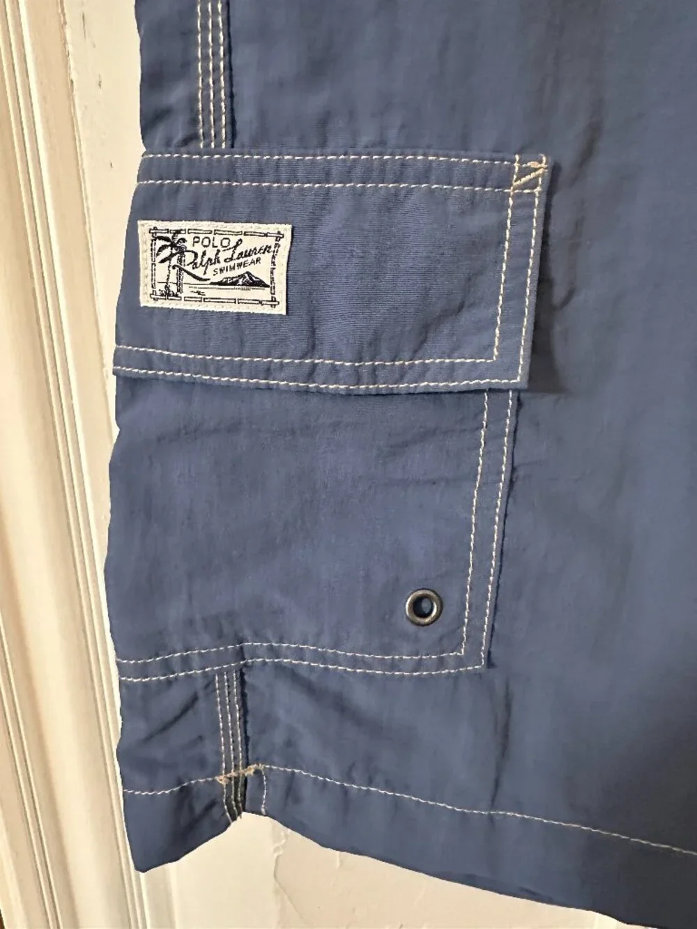 Polo Ralph Lauren Cargo Board Shorts Men's Large Blue Swim Trunks Classic Logo